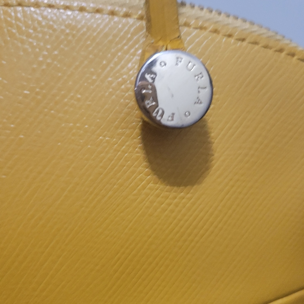 Furla Leather Mustard Dual Strap Handbag With Crossbody Strap - Picture 8 of 16